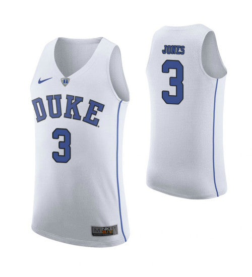 Duke Blue Devils 3 Tre Jones College Basketball Jersey White retro stitched fan jersey RTJ5640 image 1