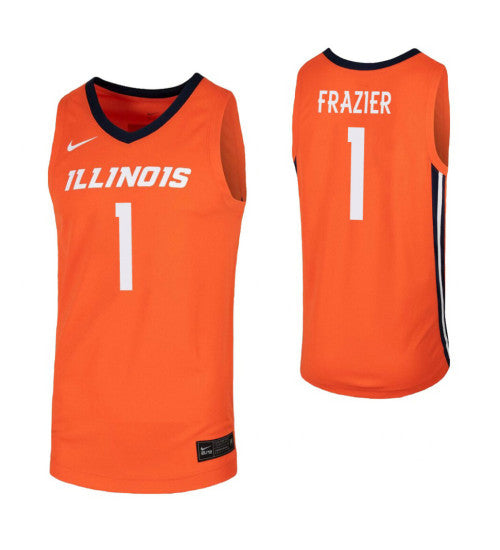 Trent Frazier College Basketball Jersey Orange Illinois Fighting Illini retro stitched fan jersey RTJ1883 image 1