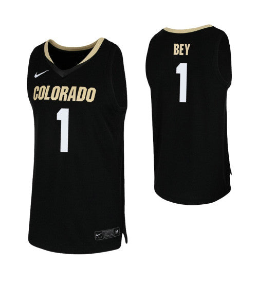 Colorado Buffaloes 1 Tyler Bey Black College Basketball Jersey retro stitched fan jersey RTJ5951 image 1