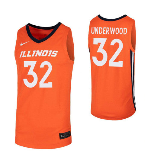 Tyler Underwood College Basketball Jersey Orange Illinois Fighting Illini retro stitched fan jersey RTJ7633 image 1