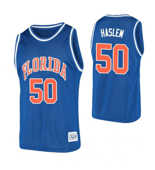 Florida Gators 50 Udonis Haslem Alumni College Basketball Jersey Royal retro stitched fan jersey RTJ5446 image 1