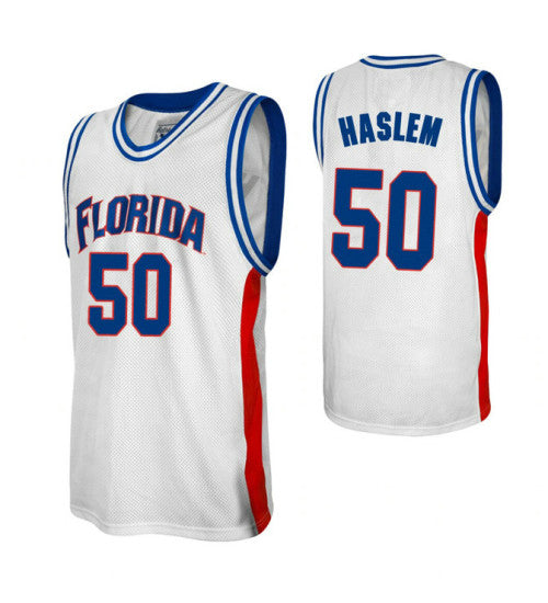 Florida Gators 50 Udonis Haslem Alumni College Basketball Jersey White retro stitched fan jersey RTJ11329 image 1