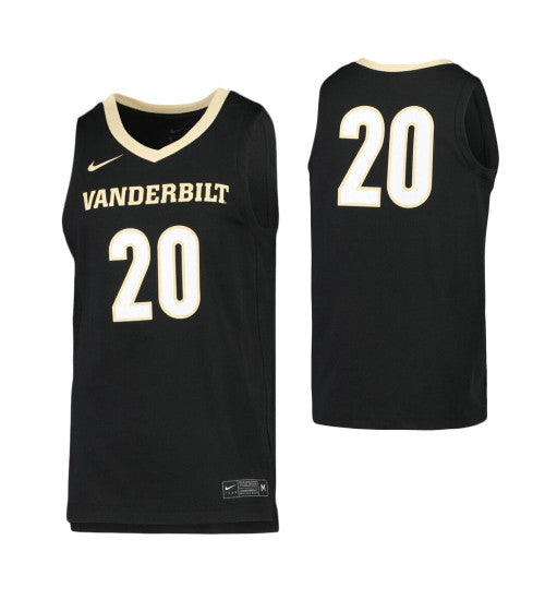 Vanderbilt Commodores 20 College Basketball Jersey Black retro stitched fan jersey RTJ1543 image 1