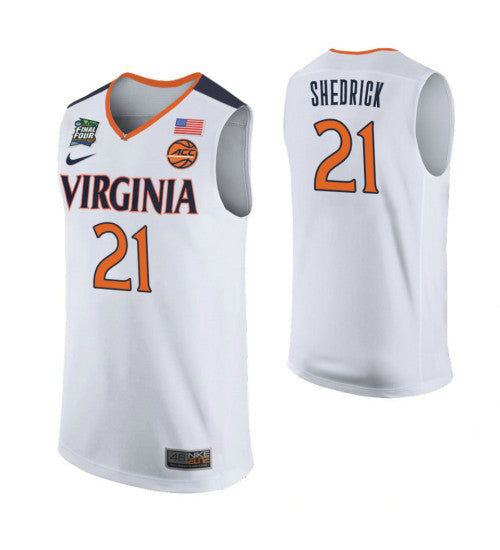 Virginia Cavaliers Kadin Shedrick College Basketball Jersey White retro stitched fan jersey RTJ1333 image 1