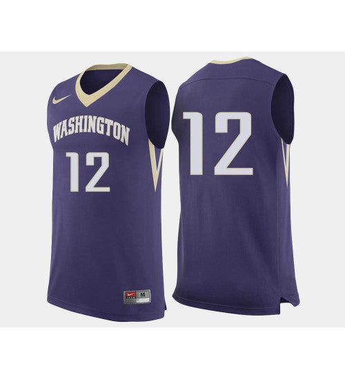 Washington Huskies 12 Andrew Andrews Purple Road College Basketball Jersey retro stitched fan jersey RTJ7040 image 1
