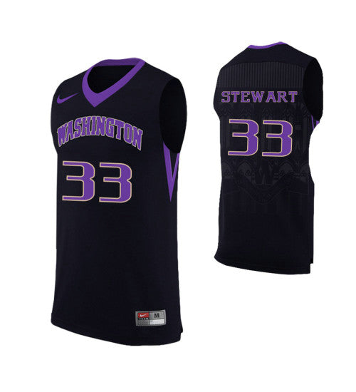 Washington Huskies Isaiah Stewart College Basketball Jersey Black retro stitched fan jersey RTJ7004 image 1
