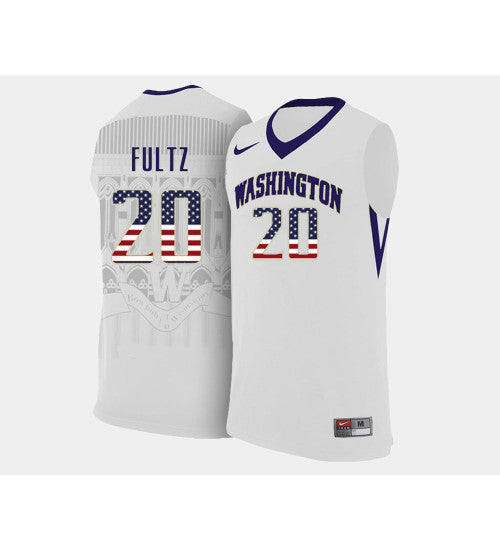 Washington Huskies 20 Markelle Fultz White Home USA Flag College Basketball Jersey retro stitched fan jersey RTJ1274