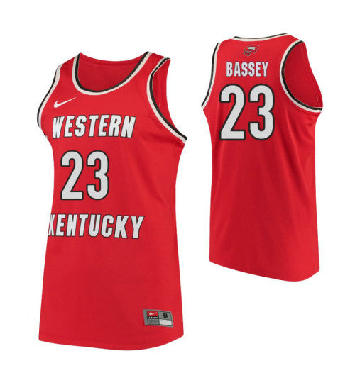 Western Kentucky Hilltoppers Charles Bassey College Basketball Jersey Red retro stitched fan jersey RTJ1113 image 1