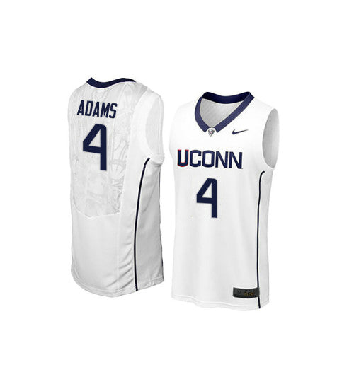 UConn Huskies 4 Jalen Adams College Basketball Jersey White retro stitched fan jersey RTJ7505 image 1