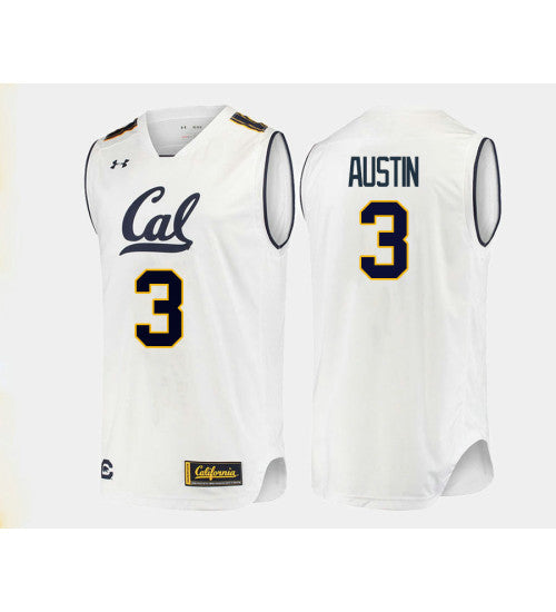 California Golden Bears 3 Paris Austin College Basketball Jersey White retro stitched fan jersey RTJ6083 image 1