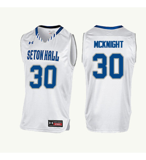 Seton Hall Pirates 30 Quincy Mcknight College Basketball Jersey White retro stitched fan jersey RTJ2368 image 1