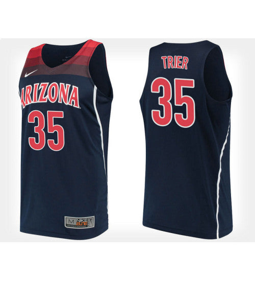 Arizona Wildcats 35 Allonzo Trier Navy Alternate College Basketball Jersey retro stitched fan jersey RTJ12358 image 1
