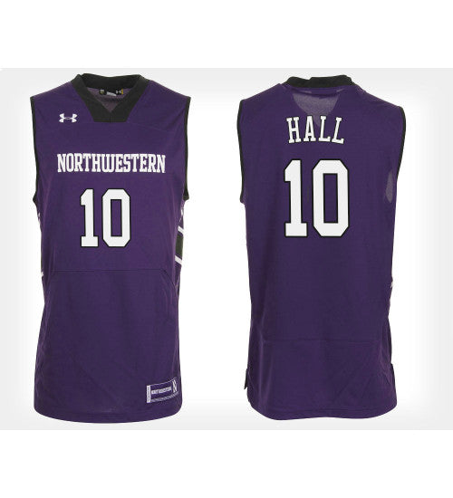 Northwestern Wildcats 10 Charlie Hall Purple Home College Basketball Jersey retro stitched fan jersey RTJ8813 image 1