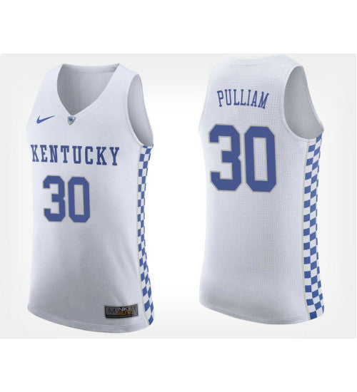 Kentucky Wildcats 30 Dillon Pulliam White Road College Basketball Jersey retro stitched fan jersey RTJ4486 image 1