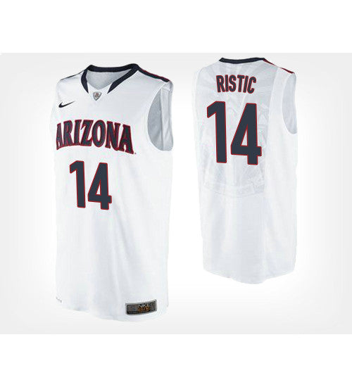 Arizona Wildcats 14 Dusan Ristic White Road College Basketball Jersey retro stitched fan jersey RTJ6505 image 1