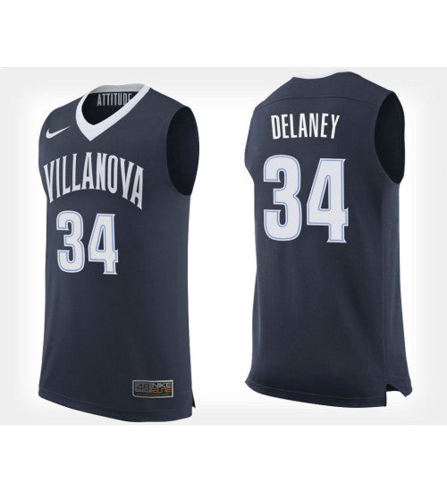 Villanova Wildcats 34 Tim Delaney Navy Home College Basketball Jersey retro stitched fan jersey RTJ1434 image 1
