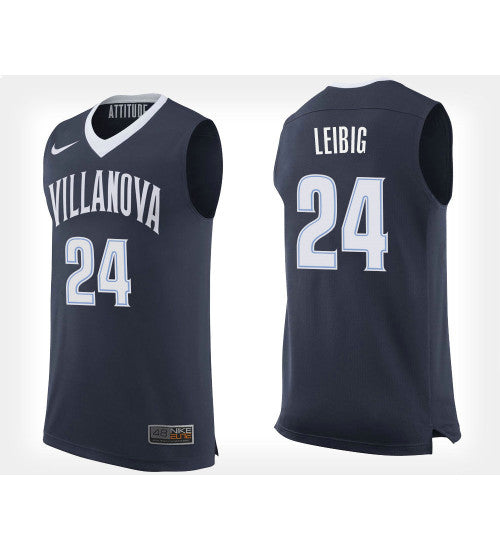 Villanova Wildcats 24 Tom Leibig Navy Home College Basketball Jersey retro stitched fan jersey RTJ1447 image 1