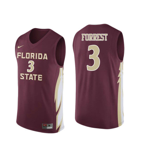 Florida State Seminoles 3 Trent Forrest College Basketball Jersey Wine retro stitched fan jersey RTJ11275 image 1