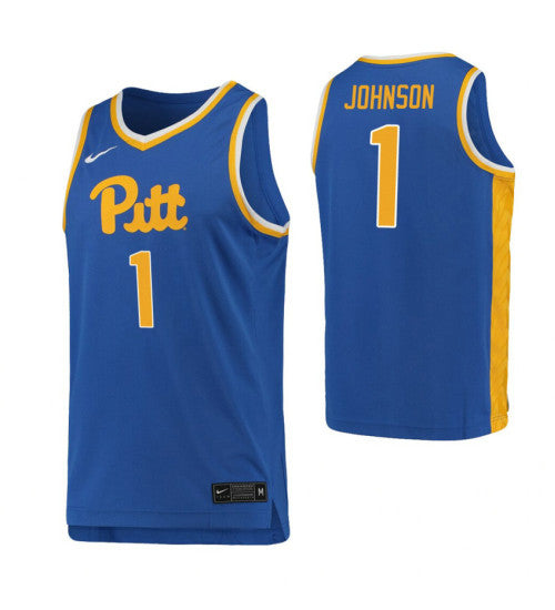 Xavier Johnson College Basketball Jersey Royal Pittsburgh Panthers retro stitched fan jersey RTJ1020 image 1