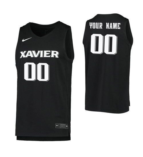 Xavier Musketeers Custom Jersey Black retro stitched fan jersey RTJ6763 image 1