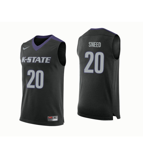 Kansas State Wildcats 20 Xavier Sneed College Basketball Jersey Black retro stitched fan jersey RTJ4612 image 1