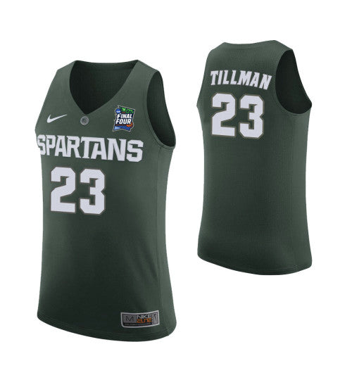 Xavier Tillman Michigan State Spartans Green Final Four College Basketball Jersey retro stitched fan jersey RTJ6761