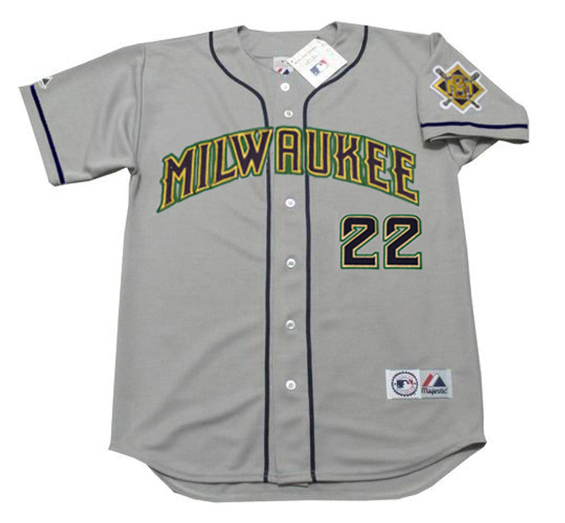 CY MB Milwaukee 1990s Away Throwback Baseball Stitched Jersey, Vintage Baseball Jersey, Retro Sewn Jersey