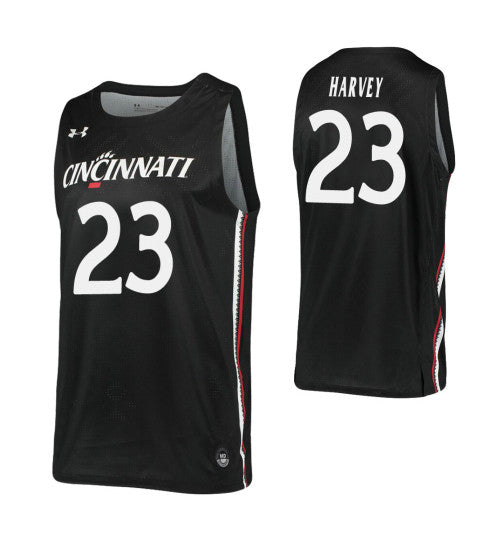 Cincinnati Bearcats 23 Zach Harvey Black College Basketball Jersey retro stitched fan jersey RTJ6015 image 1