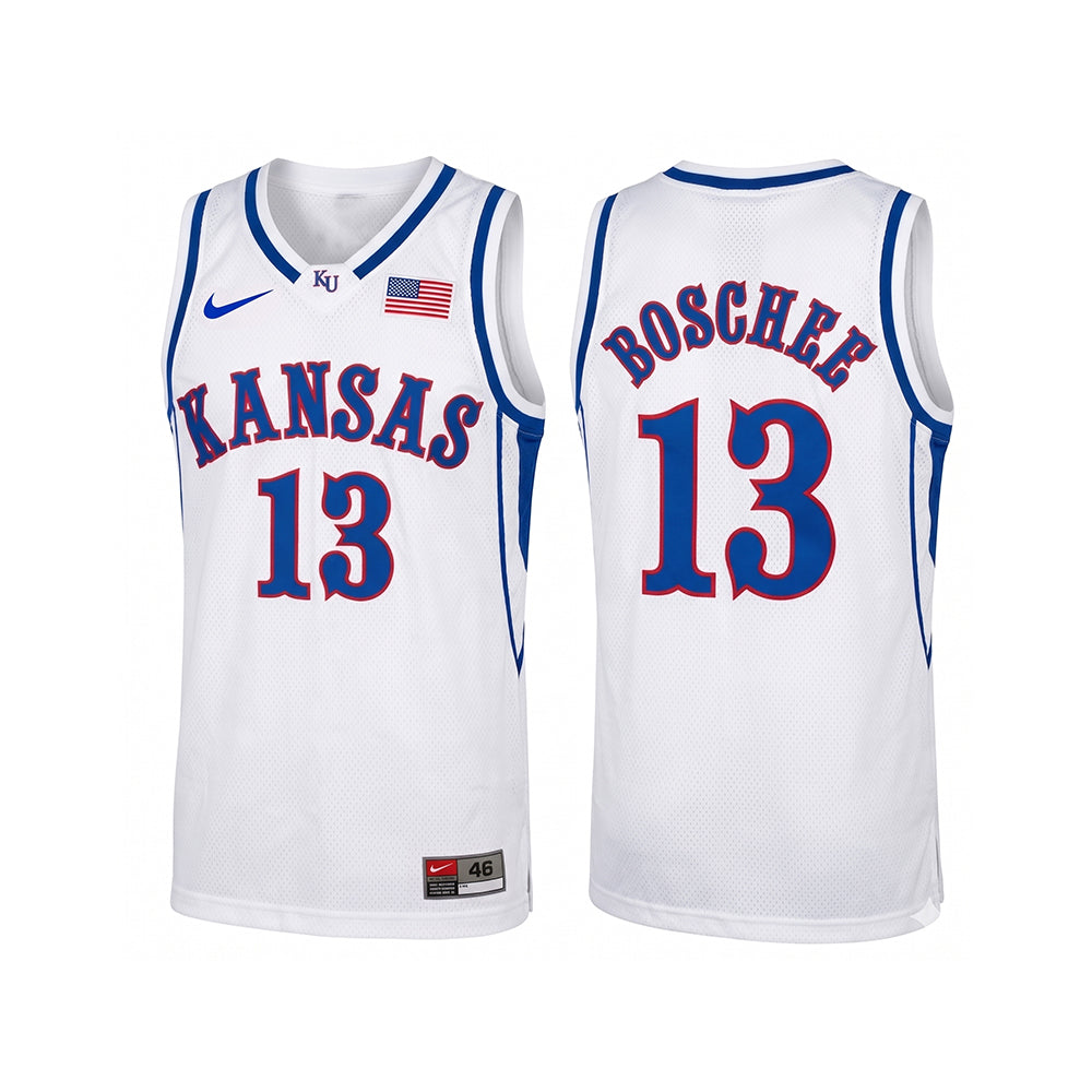Kansas Jayhawks Jeff Boschee Vintage White Basketball Jersey product image