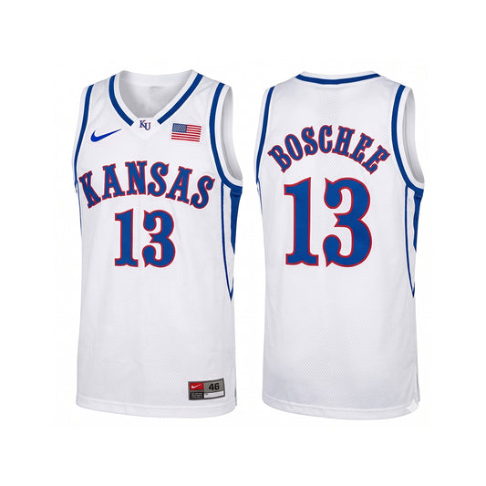 Kansas Jayhawks Jeff Boschee Vintage White Basketball Jersey product image