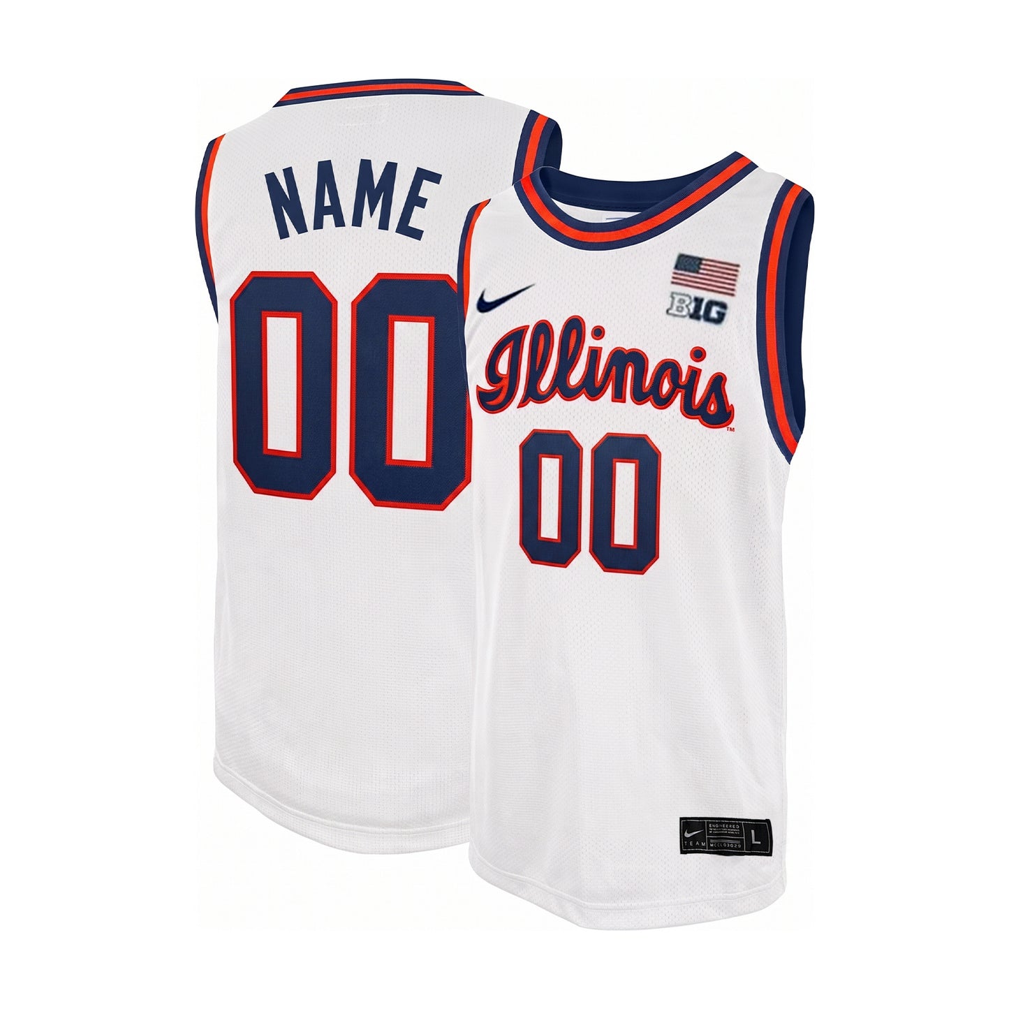 Custom Illinois Fighting Illini Retro Basketball Jersey - White Throwback | RTJ00172