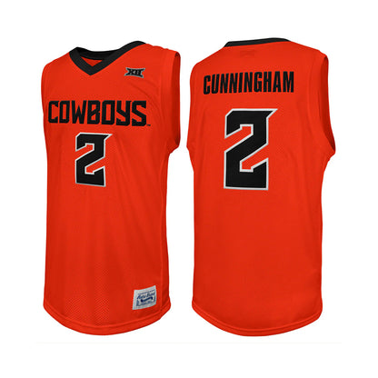 Oklahoma State Cowboys 2 Cunningham College Basketball Jersey Orange retro stitched fan jersey RTJ2694 image 1