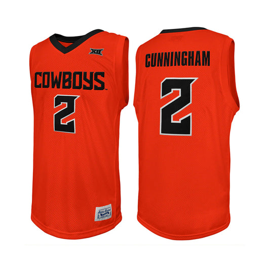 Oklahoma State Cowboys 2 Cunningham College Basketball Jersey Orange retro stitched fan jersey RTJ2694 image 1
