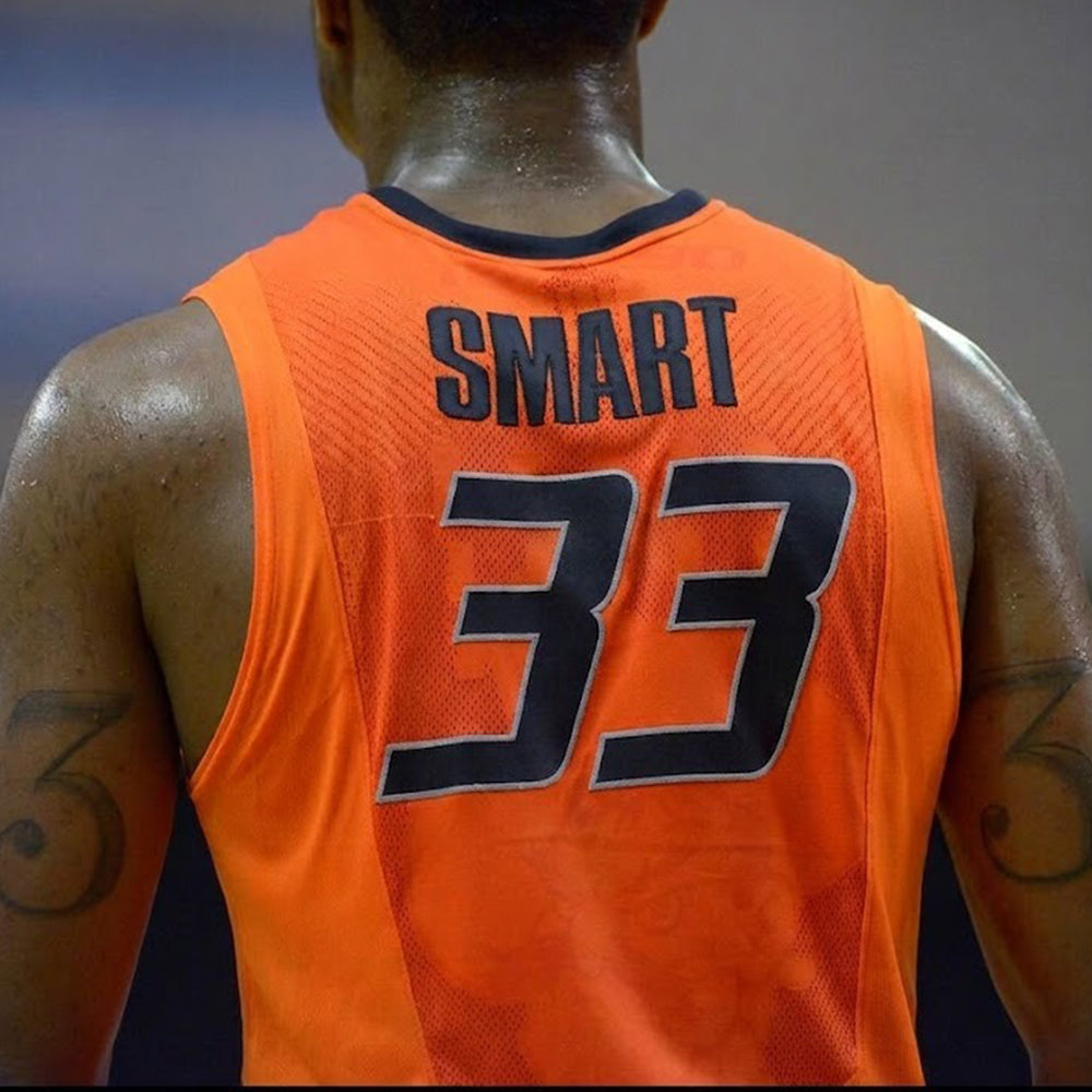 Oklahoma State Cowboys 33 Marcus Smart College Basketball Jersey Orange retro stitched fan jersey RTJ8485 image 4