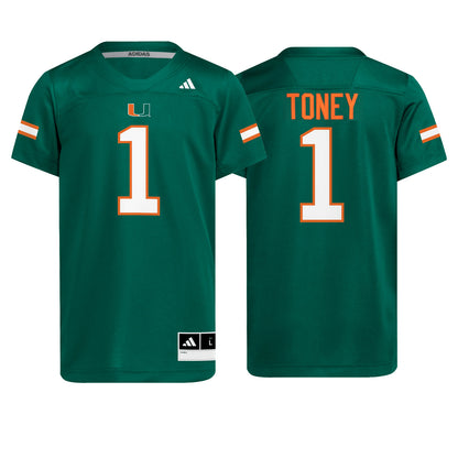 Miami Hurricanes Malachi Toney #1 Green Jersey