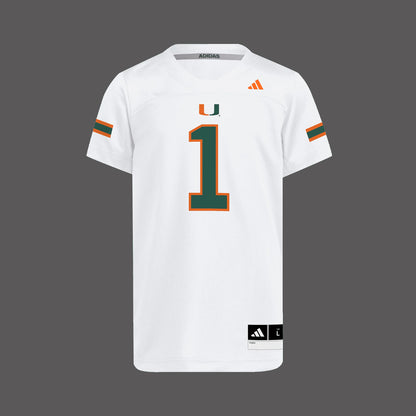 Miami Hurricanes Malachi Toney #1 White Football Jersey
