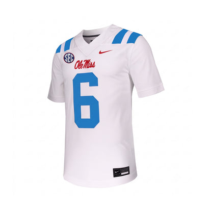 Ole Miss Rebels Trinidad Chambliss #6 Football White Jersey | RTJ14546