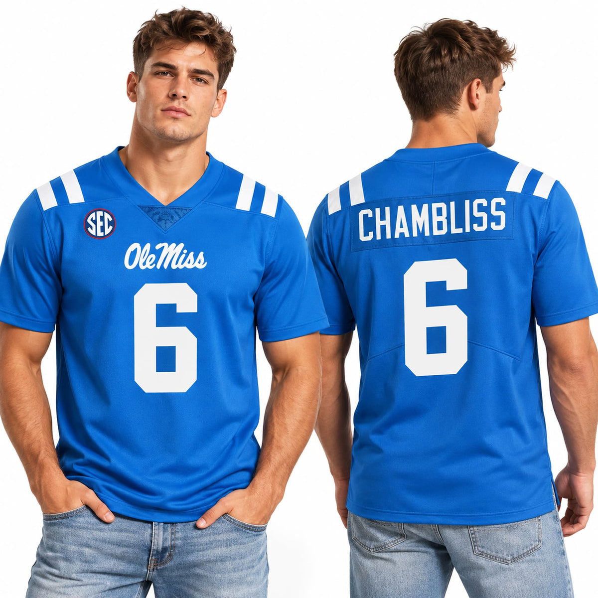 Ole Miss Rebels Trinidad Chambliss #6 Football Blue Jersey | RTJ14546