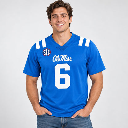 Ole Miss Rebels Trinidad Chambliss #6 Football Blue Jersey | RTJ14546