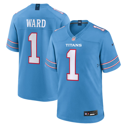 Cameron Ward #1 Tennessee Titans Light Blue Game Jersey | Football Fan Jersey