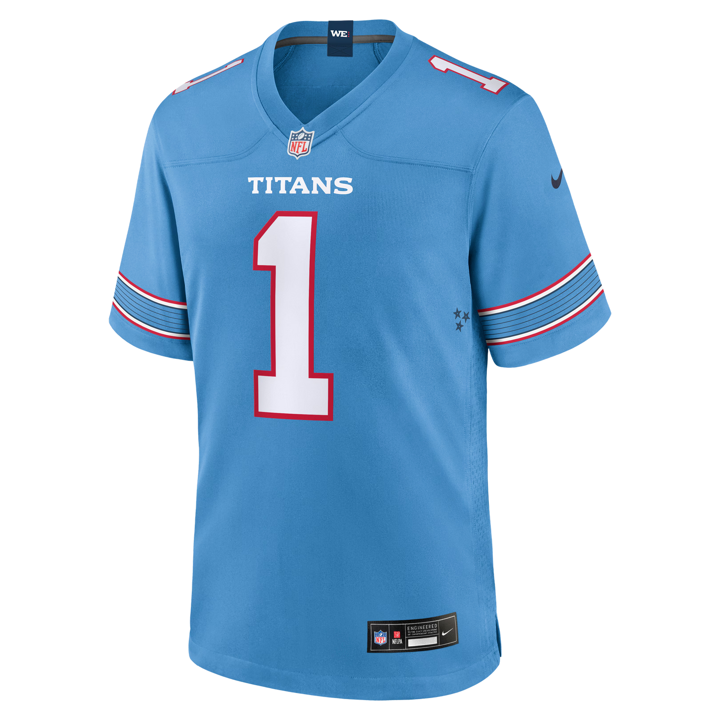 Cameron Ward #1 Tennessee Titans Light Blue Game Jersey | Football Fan Jersey