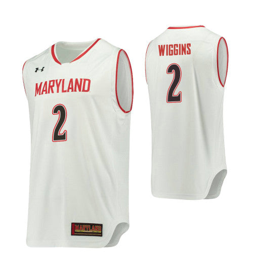 Maryland Terrapins Aaron Wiggins College Basketball Jersey White retro stitched fan jersey RTJ9932 image 1