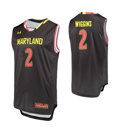 Maryland Terrapins 2 Aaron Wiggins Black College Basketball Jersey 2677 retro stitched fan jersey RTJ9972 image 1