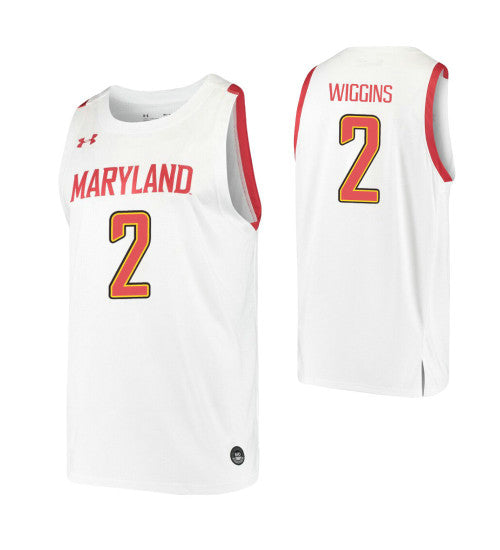Maryland Terrapins 2 Aaron Wiggins White College Basketball Jersey retro stitched fan jersey RTJ4121 image 1