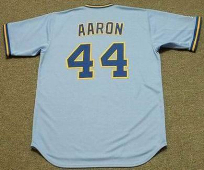 Hank Aaron Milwaukee Brewers 1975 Baseball jersey retro stitched fan gear RTJ00775