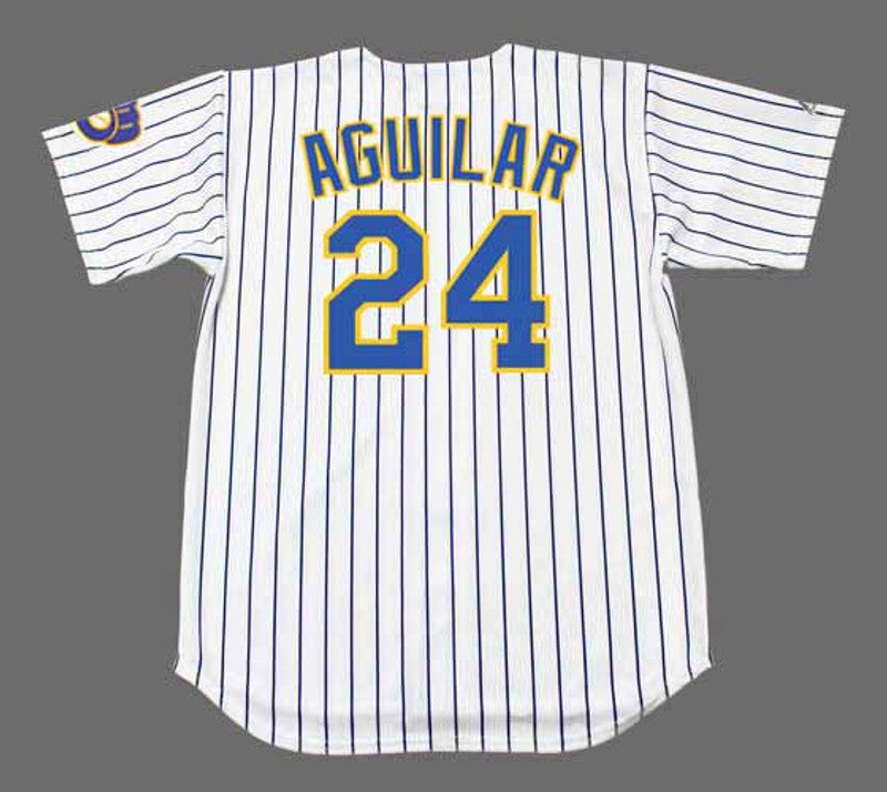 Jesus Aguilar Milwaukee Brewers Baseball jersey retro stitched fan gear RTJ00593