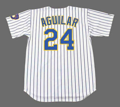 Jesus Aguilar Milwaukee Brewers Baseball jersey retro stitched fan gear RTJ00593