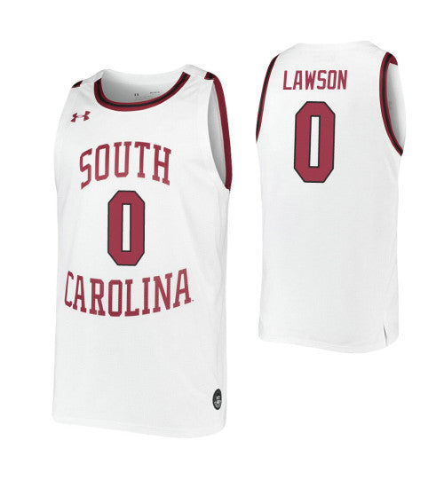 Aj Lawson College Basketball Jersey White South Carolina Gamecocks retro stitched fan jersey RTJ6750 image 1