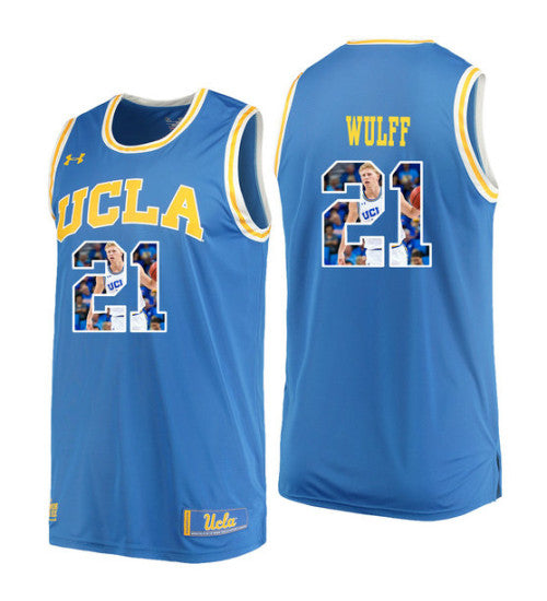 UCLA Bruins 21 Alec Wulff College Basketball Jersey Blue retro stitched fan jersey RTJ7590 image 1