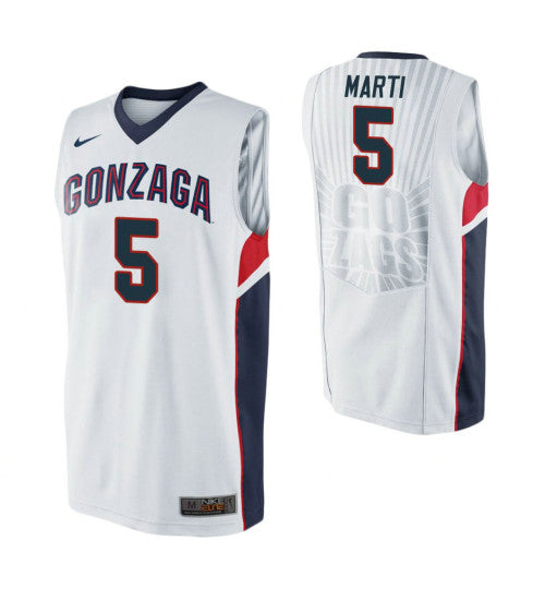 Gonzaga Bulldogs 5 Alex Marti White College Basketball Jersey retro stitched fan jersey RTJ5223 image 1